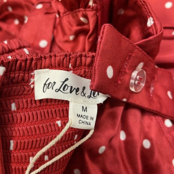 For Love & Lemons Women’s Willa Ditsy Dot Mini Dress – Red – Size M - Picture 9 of 11